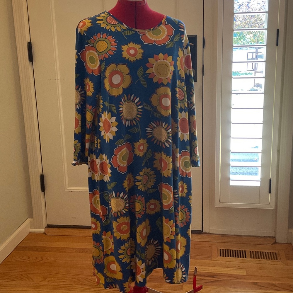 Gundrun Sjoden Floral Blue Dress (L)